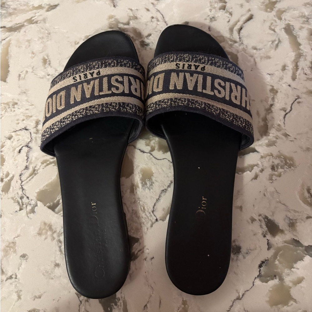 Dior Black Sandals with Metallic Strap